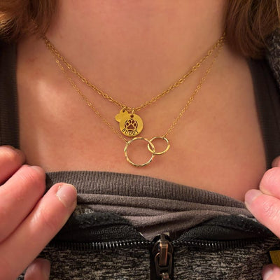 Personalized Rainbow Bridge Paw Necklace