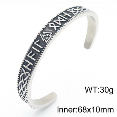 Viking Thor's Hammer Valknut Odin Rune C-shaped Bracelet