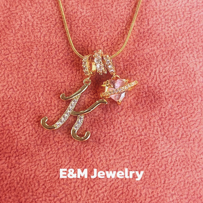 Personalized Custom 18K Gold Plated Alphabet Necklace, Artistic Design Name Necklace, Fashionable Exquisite Gift for Women and Girls