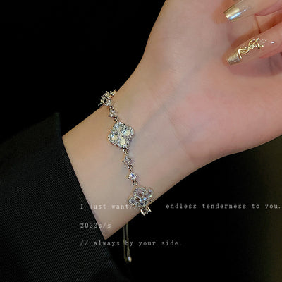Zircon Flower Tassel Bracelet