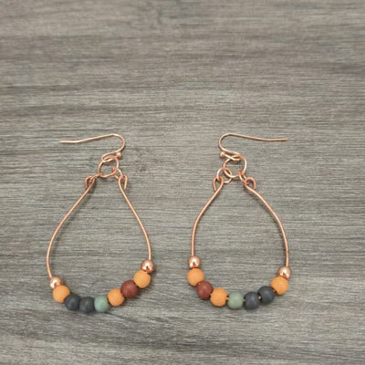 Colorful Natural Stone Droplet Shaped Earrings