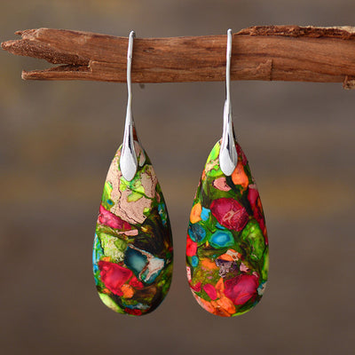 Emperor Stone Droplet Pendant Earrings