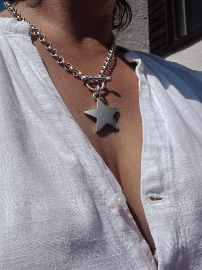 Vintage Star T Bar Chain Necklace