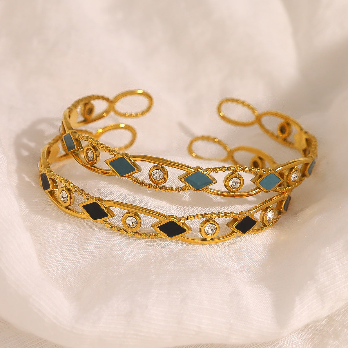 Zircon Drip Oil Diamond Hollow Bracelet