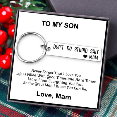 Don't Do Stupid Funny Keychain Gift Box Set for Son and Daughter