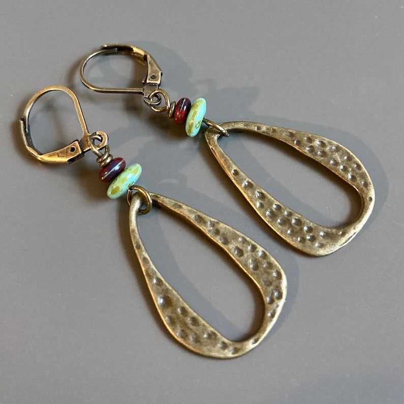 Boho Hoop Earrings -Brass Earrings