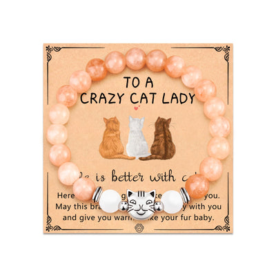 Nature Stone Bracelet Crazy Cat Lady Gifts