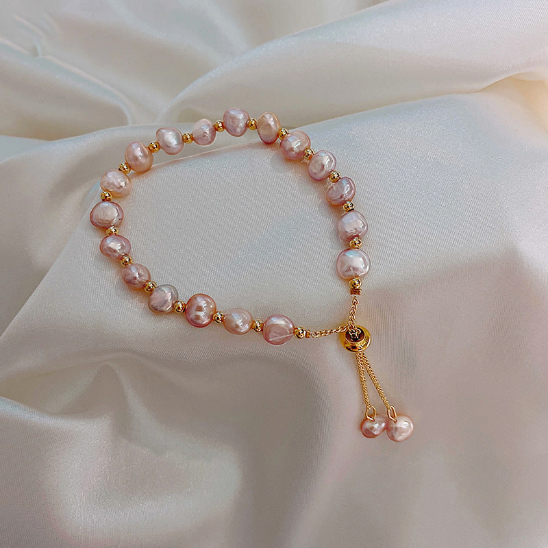 Baroque Freshwater Pearl Crystal Bracelet