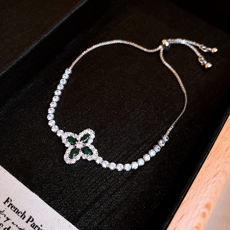 Zircon Flower Adjustable Bracelet