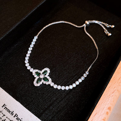 Zircon Flower Adjustable Bracelet