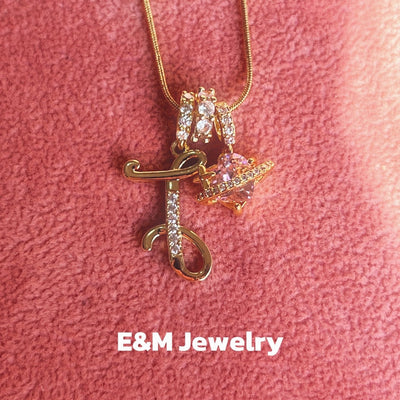 Personalized Custom 18K Gold Plated Alphabet Necklace, Artistic Design Name Necklace, Fashionable Exquisite Gift for Women and Girls