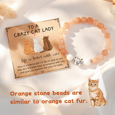 Nature Stone Bracelet Crazy Cat Lady Gifts