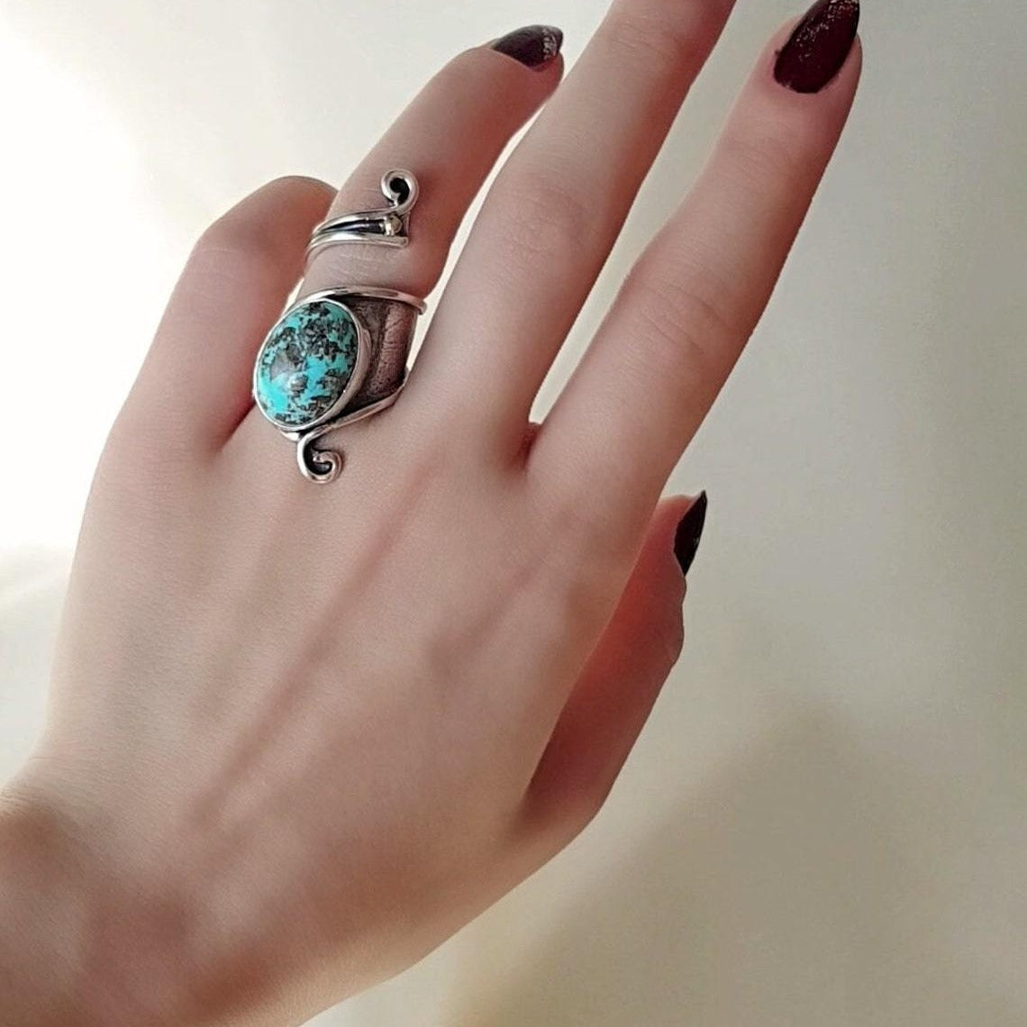 Vintage Turquoise Open Ring