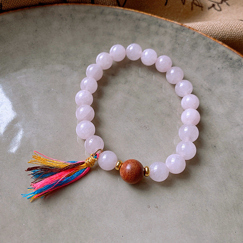 Wooden Bead Geometric Tassel  Bracelet