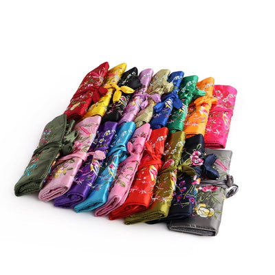 Handmade Embroidered Silk Jewelry Bag