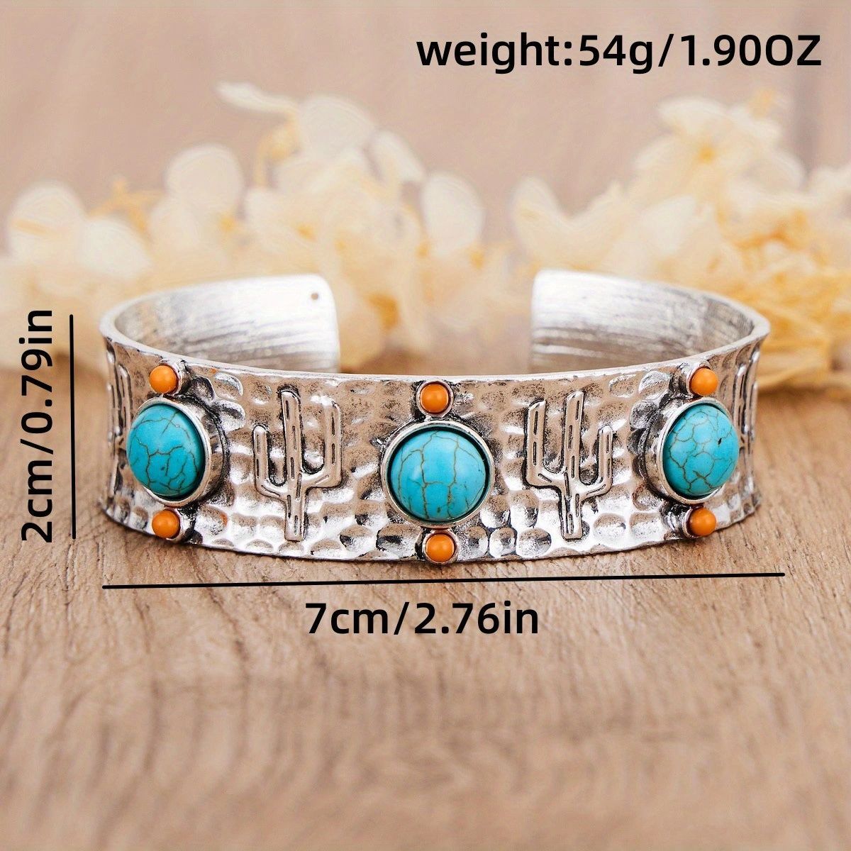 Cactus Turquoise Open Bracelet