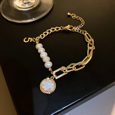 Baroque Freshwater Pearl Zircon Bracelet