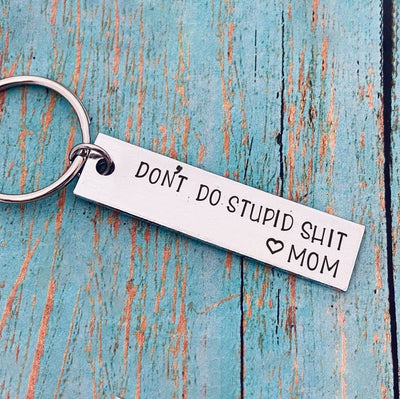 Don't Do Stupid Funny Keychain Gift Box Set for Son and Daughter