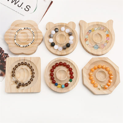 Pine Wood Color Bracelet Display Plate