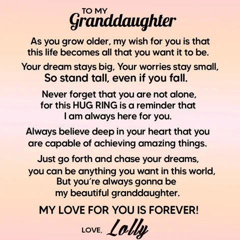To Granddaughter -925 Sterling Silver Hug Ring (Adjustable - One Size Fits All)