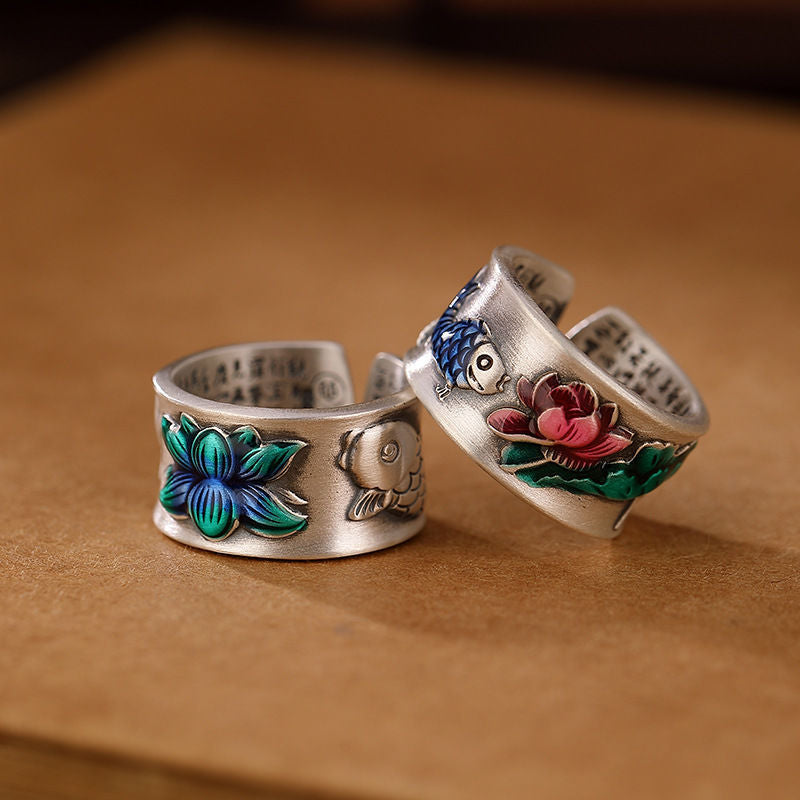 Lotus Heart Sutra Ring