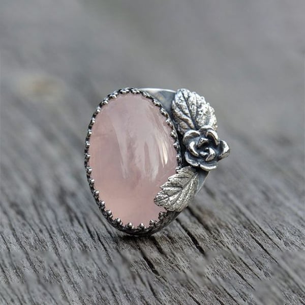 🔥Last Day 49% OFF🎁Retro Rose Pink Crystal Ring