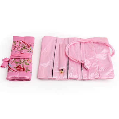 Handmade Embroidered Silk Jewelry Bag