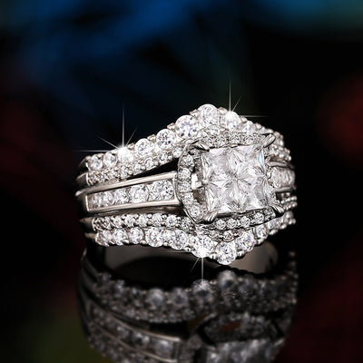 Elegant Luxury Cubic Zirconia Crown Ring