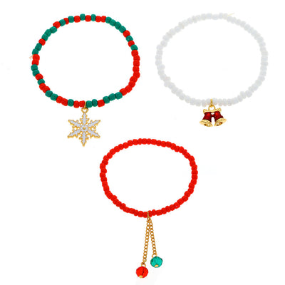 Christmas  Snowflake Bells Bracelets Set