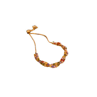 Colorful Cross Twisted Zircon Pullable Bracelet