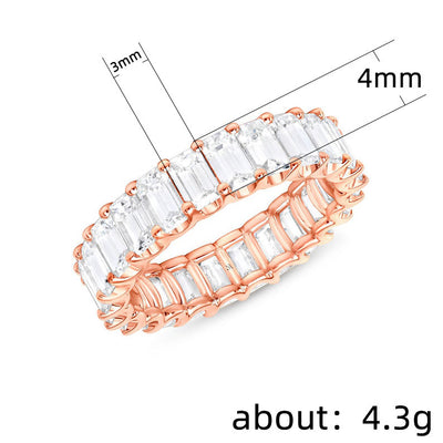 Moissanite Wedding Band Emerald Cut Ring Stacking Ring