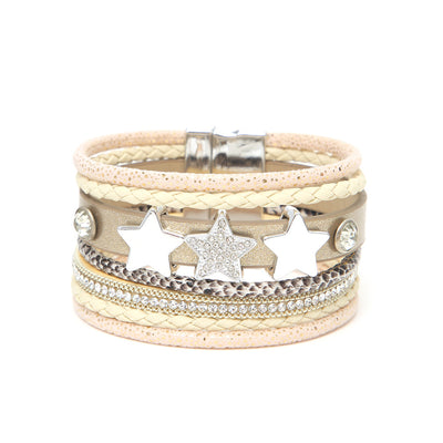 Multi-layer Leather  Buckle  Bracelet