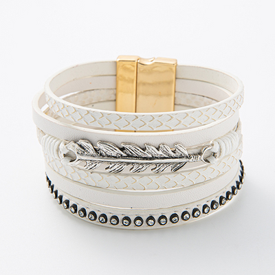 Leaf Scale Leather Bracelet