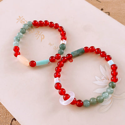 Red  Stone Bead Bracelet