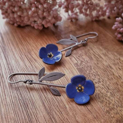 Exquisite Blue Flower Earrings