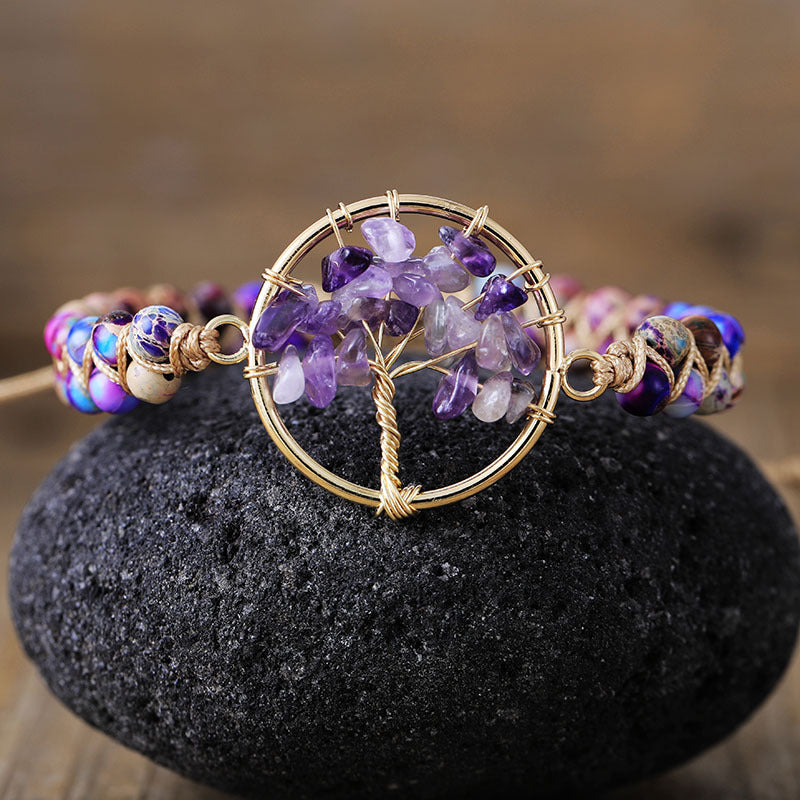 Coeden Bywyd Carreg Naturiol Amethyst