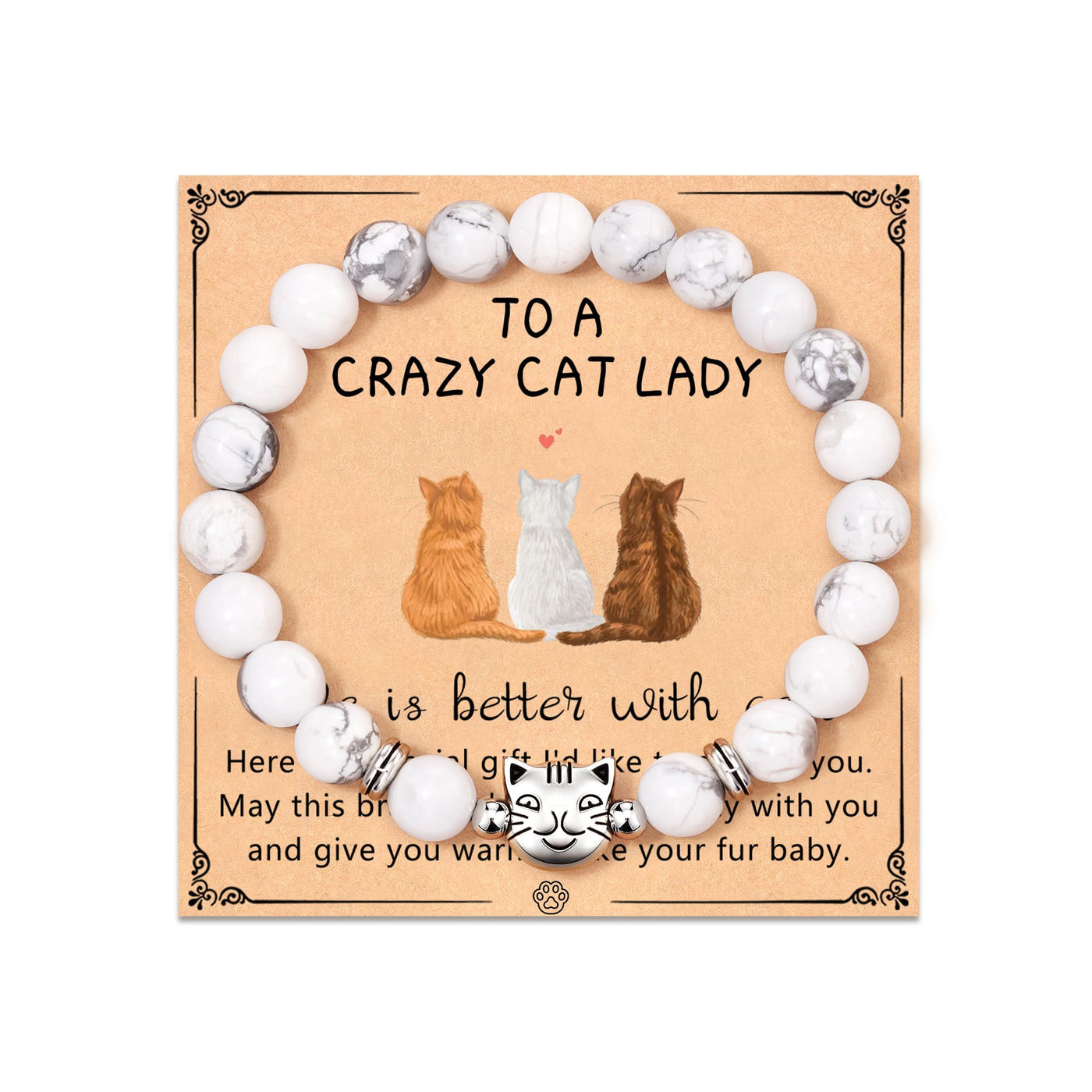 Nature Stone Bracelet Crazy Cat Lady Gifts