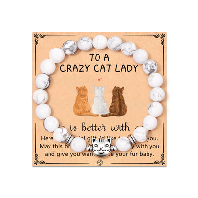 Nature Stone Bracelet Crazy Cat Lady Gifts