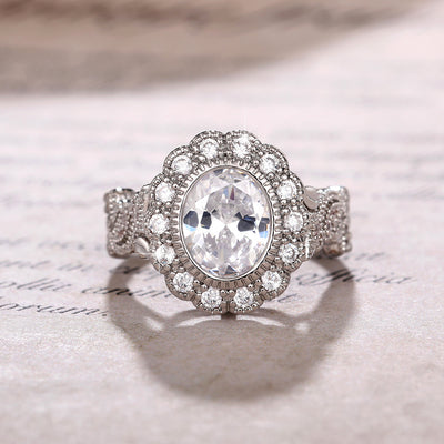 Full Diamond Round Diamond Zircon Ring