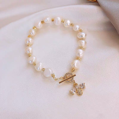 Baroque Freshwater Pearl Crystal Bracelet