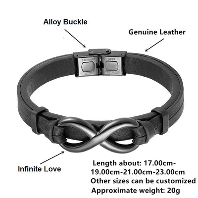 🎁 Diwrnod Olaf 70%--🔥 - Cofiwch Pwy Ydych Chi'n Frenin a Chreu’ch Coron yn Dda Infinity Leather Bracelet