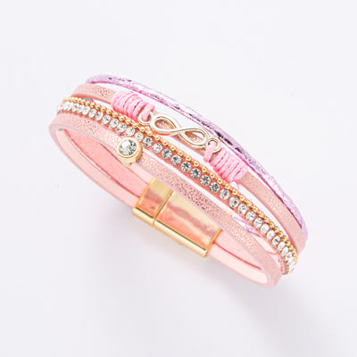 Multi Layer Leather 8-shaped  Bracelet