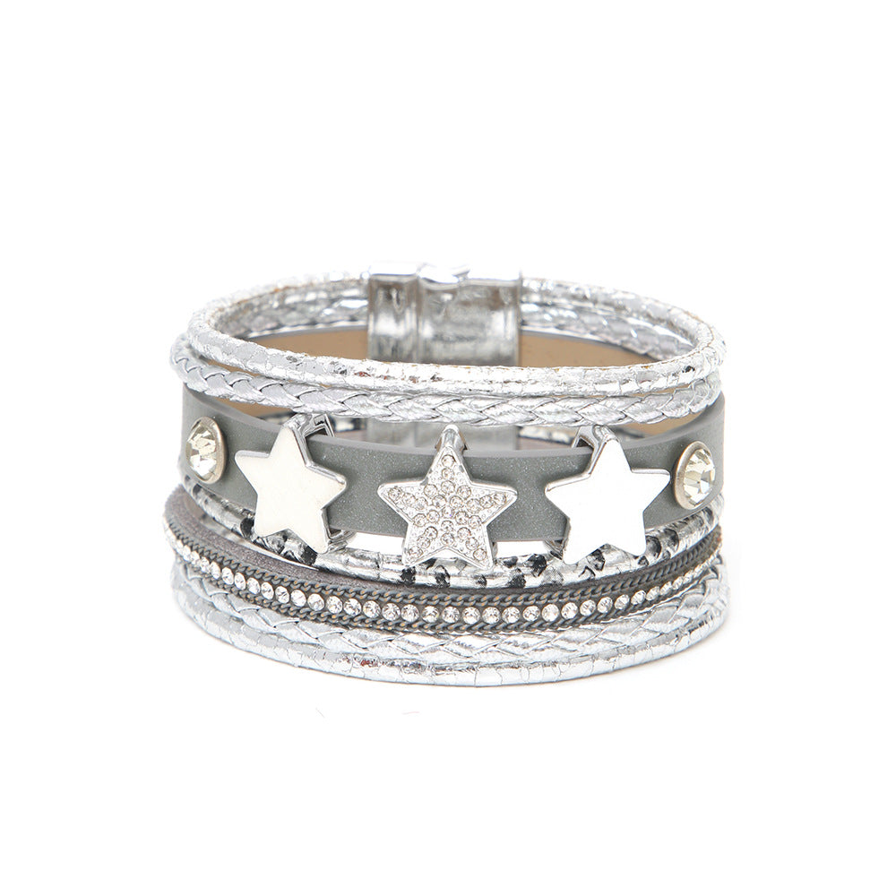Multi-layer Leather  Buckle  Bracelet