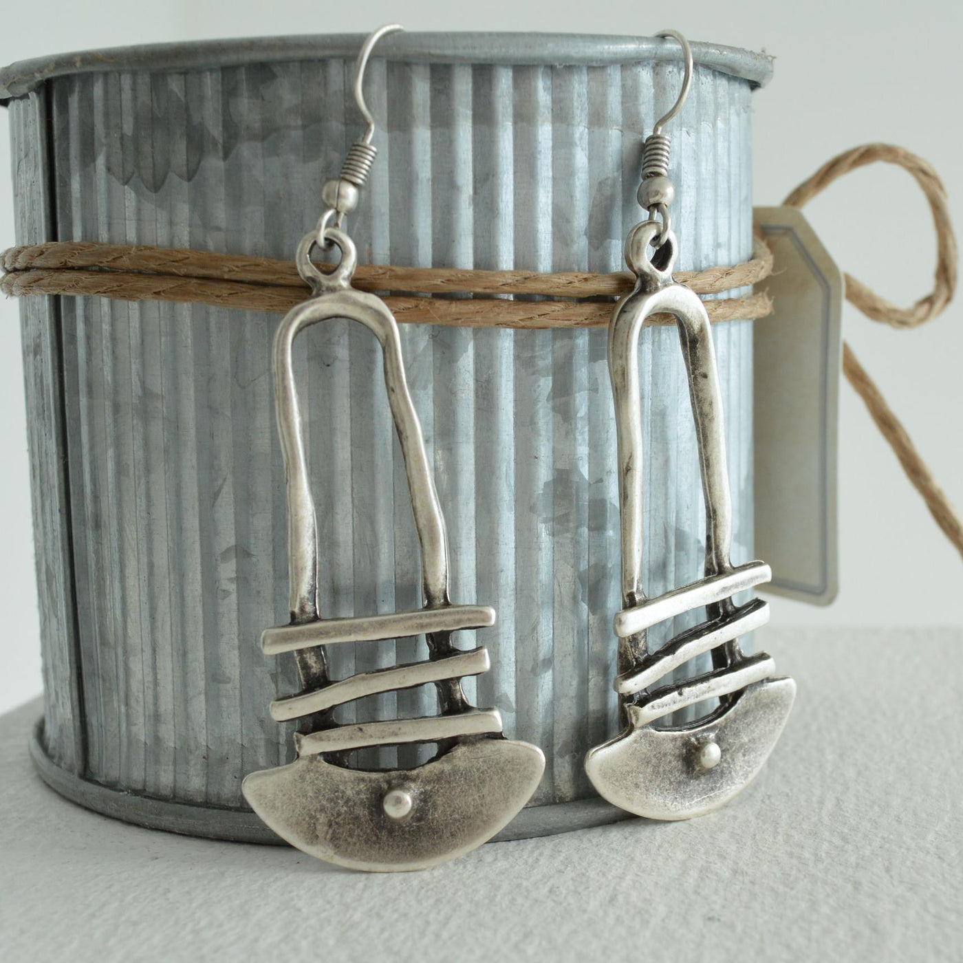 Half Circle Geometric Staircase Earrings