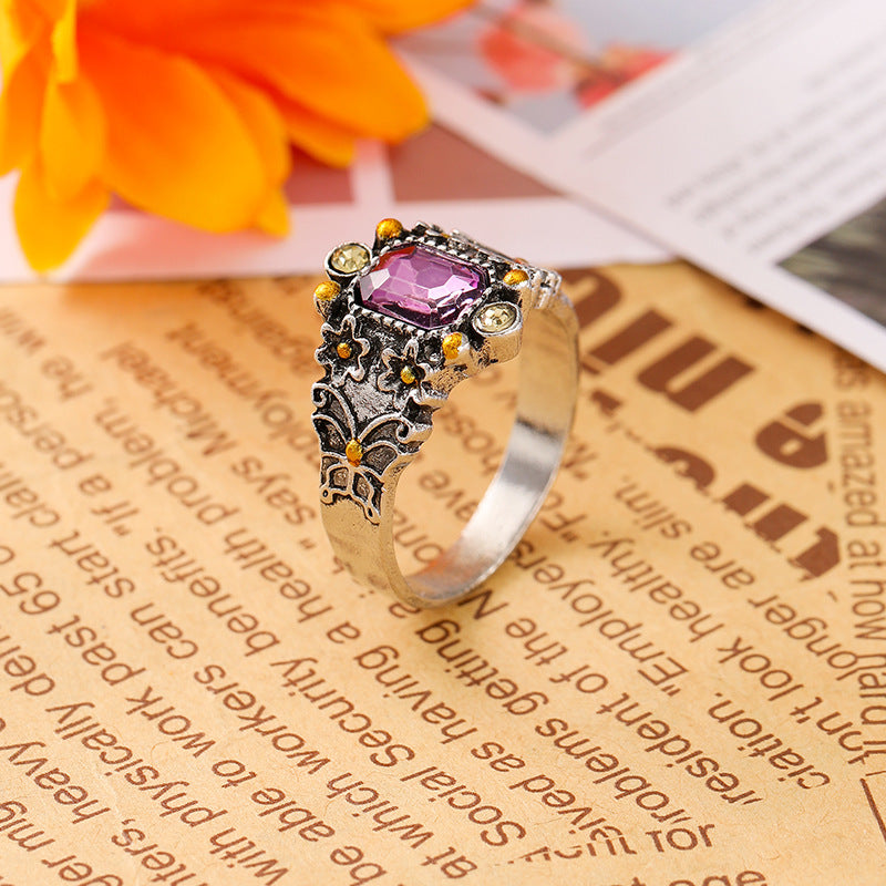 Vintage Inlaid Gemstone Ring
