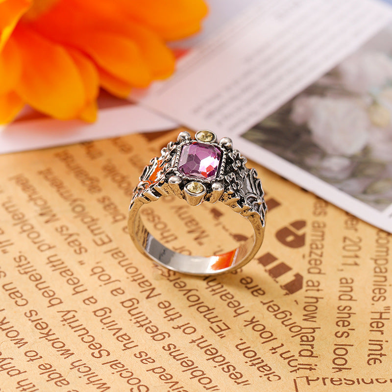 Vintage Inlaid Gemstone Ring