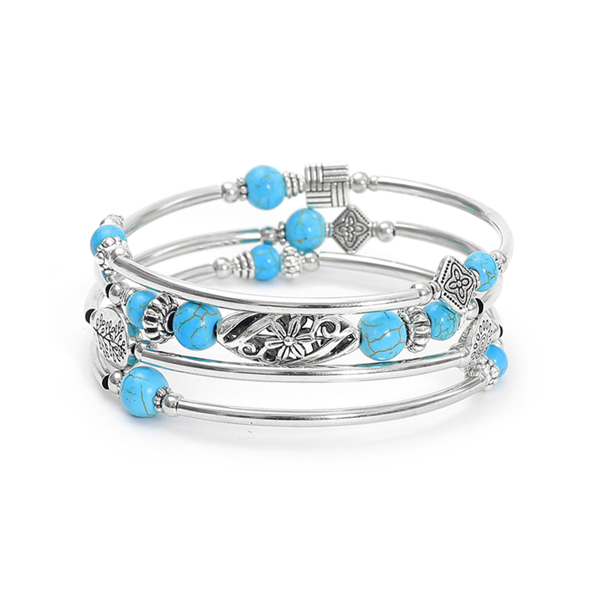 Multi-layer Turquoise Wrapped  Bracelet