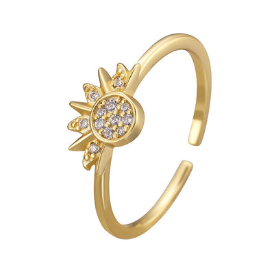 Sun And Moon Radiant Layered Ring Couple Ring