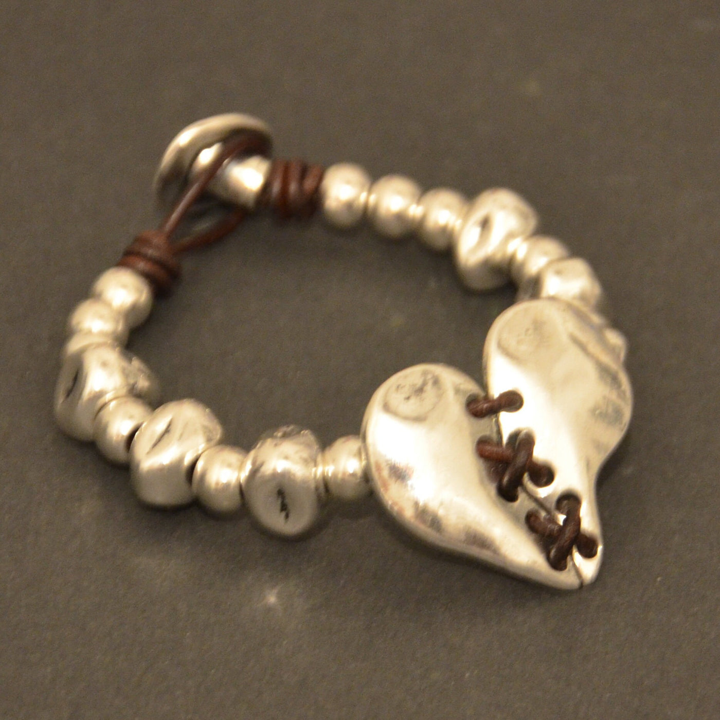 Irregular  Heart  Leather Bracelet