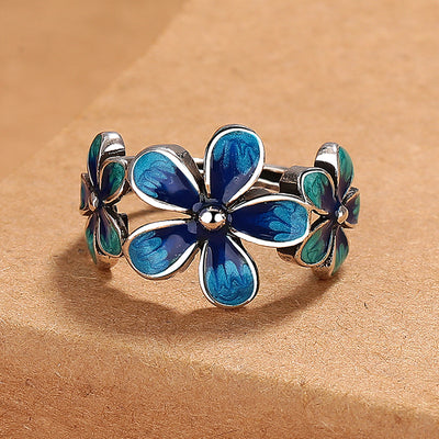 Cloisonn e Enamel Flower Rin